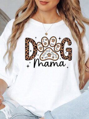 Dog Mama Shirt, Cute Dog Mom Gift, Graphic Paw Tshirt